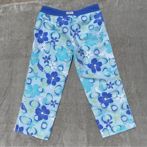 Patagonia Women’s Blue Floral Swim Capri Surf Board Pants Tropical Hawaiian 6 - Picture 2 of 7